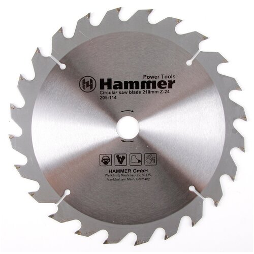 Диск пильный Hammer Flex 205-114 CSB WD 210мм*24*20/16мм по дереву