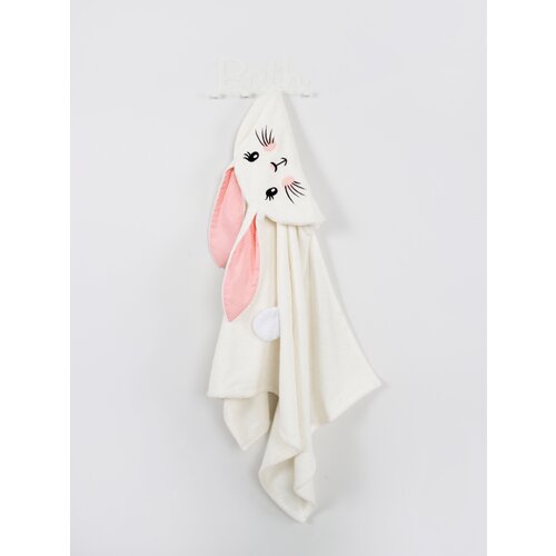 Полотенце банное с капюшоном Fluffy Bunny Кролик, цвет Молочный, Размер 122Х68см, 100% хлопок, 380гр/м2