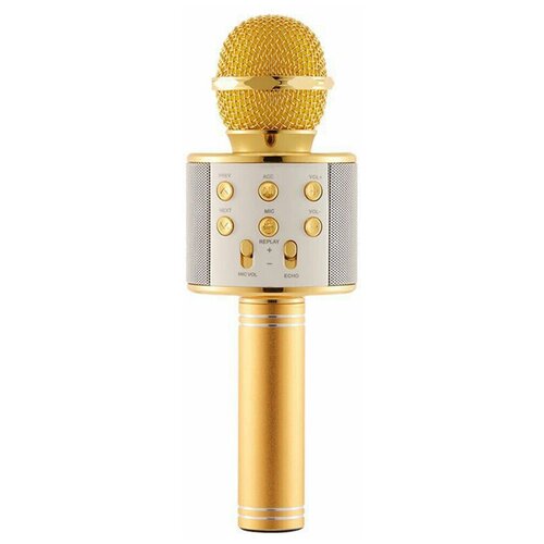 Караоке микрофон беспроводной WS 858 Bluetooth Hifi (Золотистый)