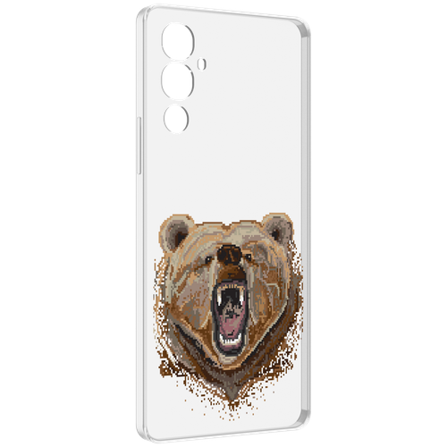 Чехол MyPads пиксельный медведь для Tecno Pova 4 задняя-панель-накладка-бампер чехол mypads медведь с топором для tecno pova 4 задняя панель накладка бампер