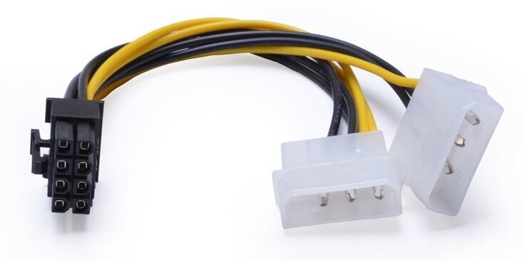 Кабель переходник 2*Molex 4 (F) - PCI-E Power 8 (M) 6623, 0.18 м, питание видеокарты