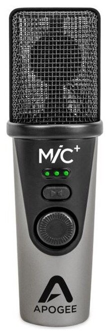 Apogee MiC Plus USB микрофон конденсаторный с выходом на наушники, 96 кГц. Кардоидный. Настольная подставка в комплекте. Для Windows, Mac, iPad, iPhon
