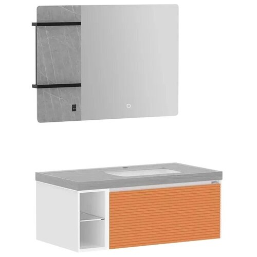 Комплект мебели для ванной комнаты Diiib Tixiang Rock Board Bathroom Cabinet 1000mm (DXYSG003-1000) (тумба с керамической раковиной, полотенцесушители, зеркало, без смесителя)