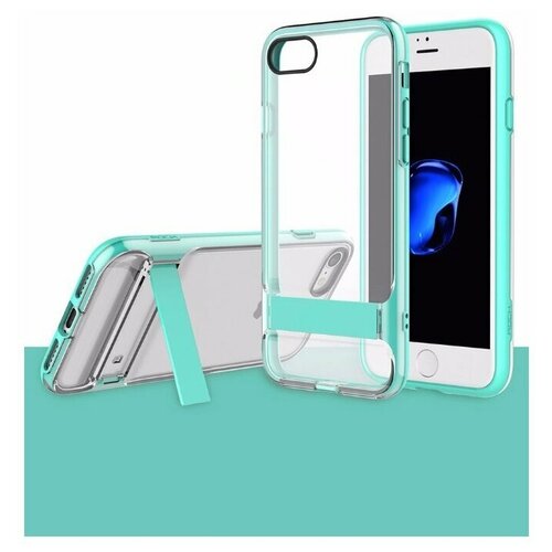 фото Двухкомпонентный tpu-pc чехол накладка с подставкой royce kickstand active для apple iphone 7/8/se 2020 - мятный rock