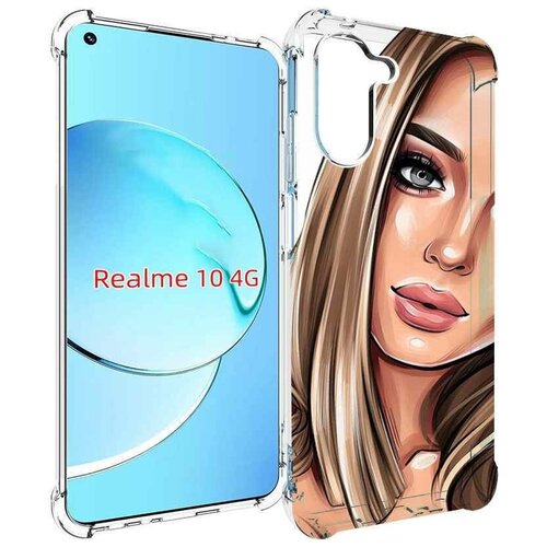 Чехол MyPads девушка-с-каре женский для Realme 10 задняя-панель-накладка-бампер