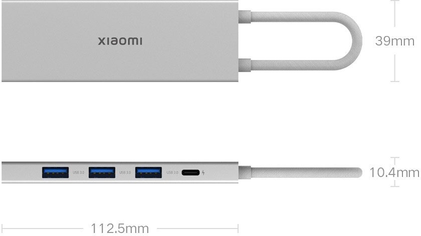 Док-станция Xiaomi 5 в 1 с USB Type-C USB3.0 HDMI 4K PD100W (XMDS05YM) - фото №6