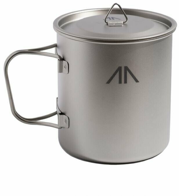 Сверхлегкая титановая кружка GORAA Single-Wall Titanium Mug With Folding Handle And Lid со складными ручками и крышкой