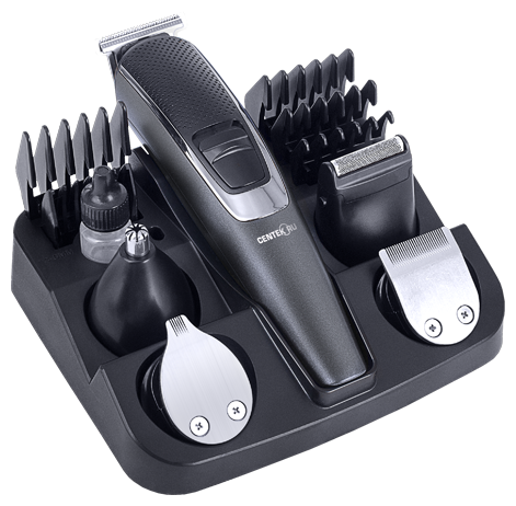 Машинка для стрижки волос Centek-2137 Gray (5в1: микротриммер, бритва, стайлер, триммер для носа)