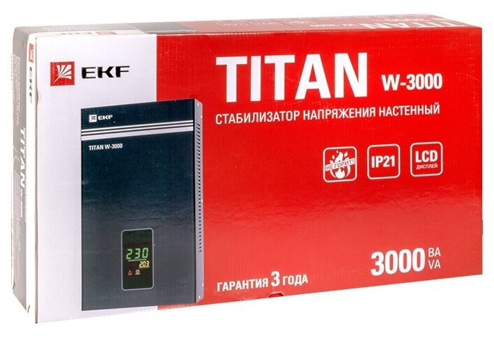 EKF stab-w-3000 Стабилизатор напряжения настенный Titan W-3000 EKF PROxima . - фотография № 4