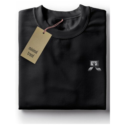 фото Мужская футболка черная, minimal trend, белый на черном - 488