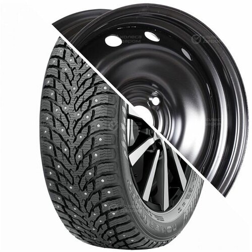 Колеса в сборе Nokian Tyres 6x15/4x100 D60.1 ET40 Black 195/65 R15 95T Шипованные…