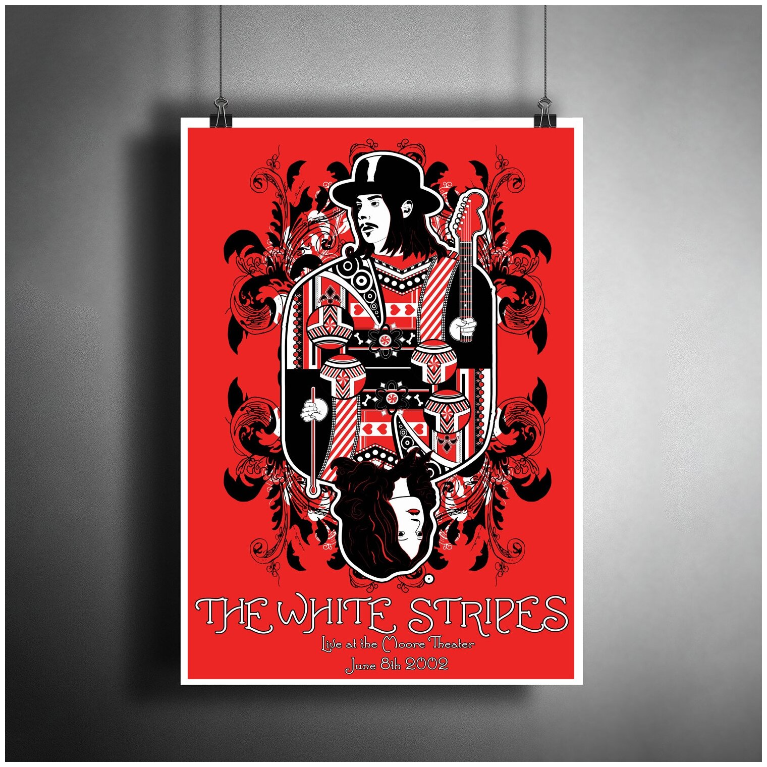 Постер плакат для интерьера "Музыка: Американская рок-группа The White Stripes" / Декор дома, офиса, комнаты A3 (297 x 420 мм)