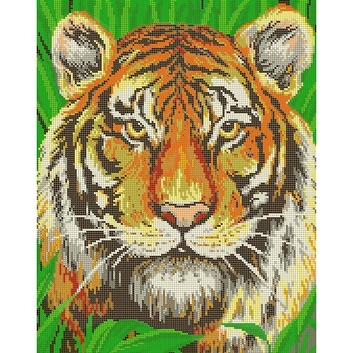 Вышивка бисером картины Тигр 30*38см
