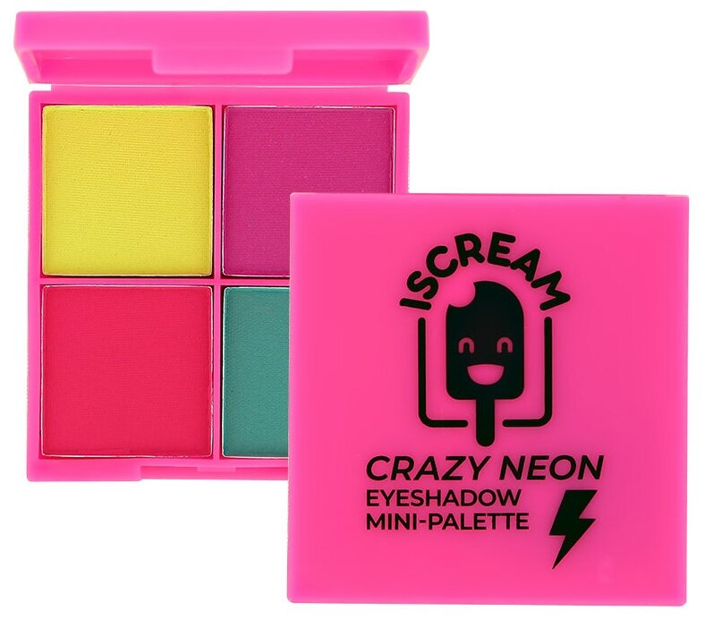 ISCREAM Мини-палетка теней для век CRAZY NEON тон 02 electric