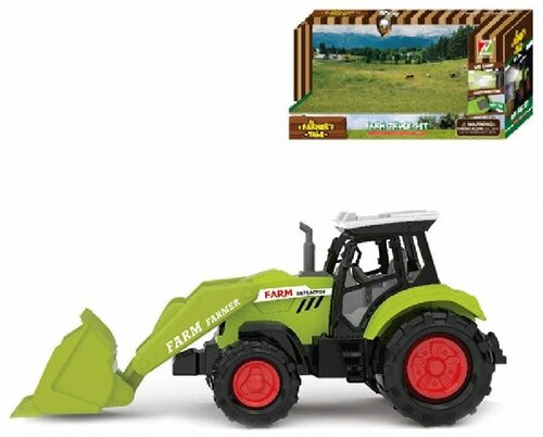 Игрушка машинка Трактор 16 см с ковшом, со светом и звуком, подарок для мальчика, 550-2Р