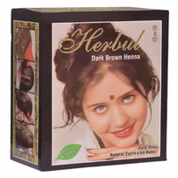 Хна темно-коричневая для волос натуральная Индия Herbul, Укрепляет волосы, Закрашивает седину, 60 гр.