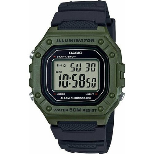 casio w 218h 3a Наручные часы CASIO Collection Men W-218H-3A, зеленый, красный