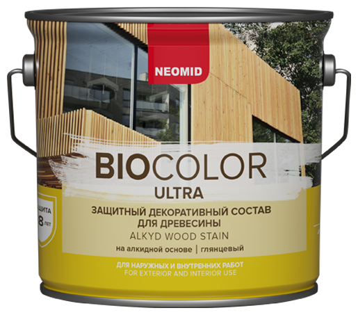 Neomid Bio Color Ultra Декоративный деревозащитный состав (рябина, 2,7 л)