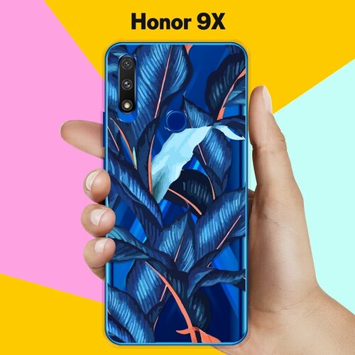 Силиконовый чехол Синие листья на Honor 9X силиконовый чехол синие листья на honor 7a pro