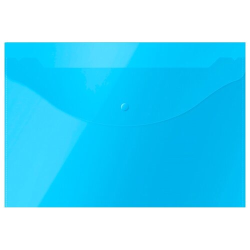 OfficeSpace Папка-конверт на кнопке А4, пластик 120 мкм, синий