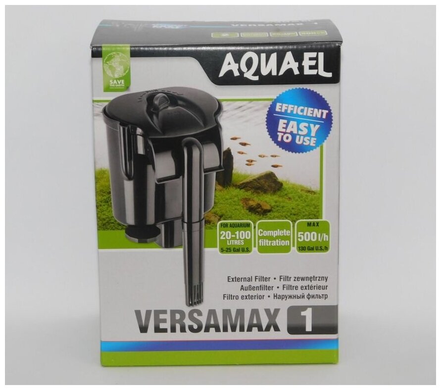 Внешний навесной фильтр Aquael VERSAMAX 1 для аквариума 20 - 100 л (500 л/ч, 7.2 Вт)