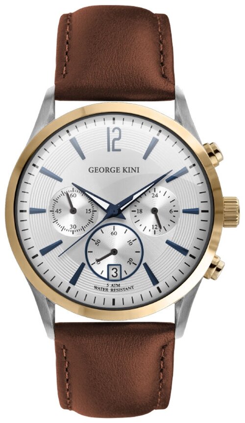 Наручные часы GEORGE KINI Infinity, серебряный, коричневый