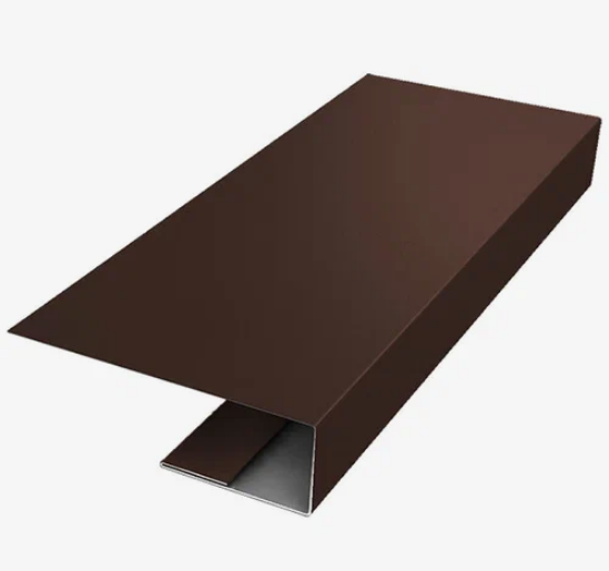 J-профиль металлический для сайдинга/софита коричневый RAL 8017, 3 м, (коробка 30 шт.)25*25*40