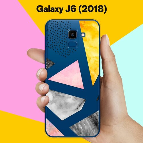 Силиконовый чехол Мраморные треугольники на Samsung Galaxy J6 (2018)