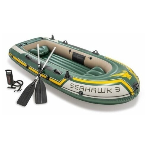 матрасы для плавания intex лодка seahawk 200 SeaHawk 300-Set надувная 3-х местная лодка 295*137*43 см + насос и весла