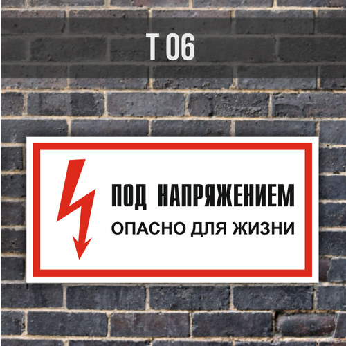 Табличка информационная Т06 Под напряжением Опасно для жизни табличка опасно лазерное излучение 200мм