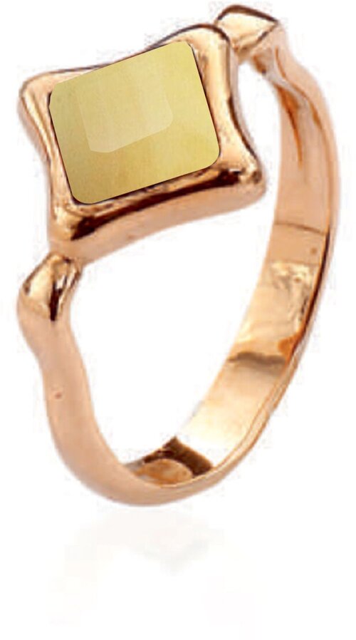 Кольцо Diamant online, золото, 585 проба, янтарь, размер 16.5
