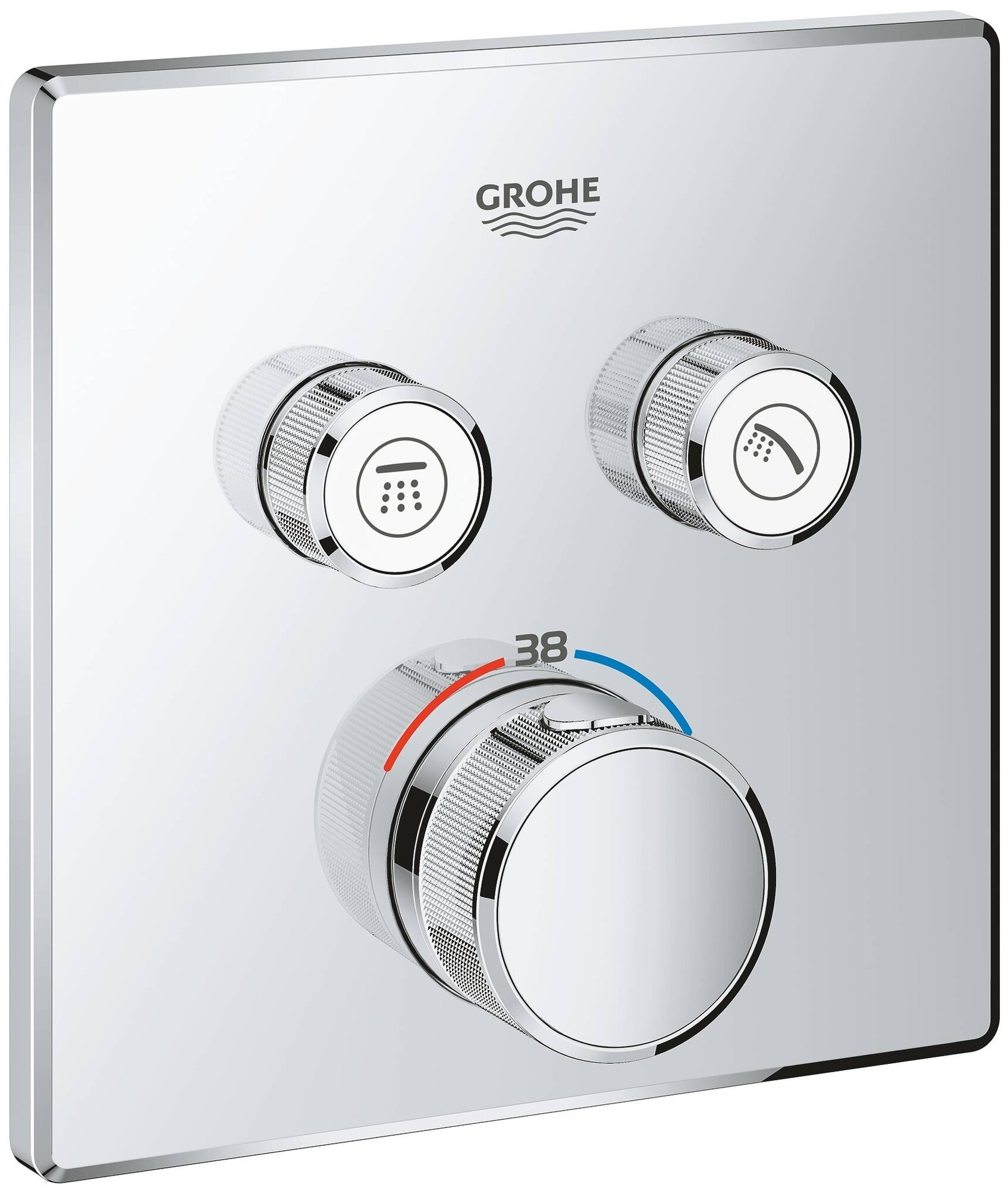 Внешняя панель термостата Grohe Grohtherm SmartControl на 2 выхода (29124000)