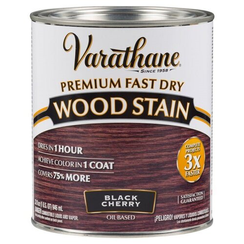 Быстросохнущее тонирующее прозрачное масло / Морилка для дерева Varathane Fast Dry Wood Stain Черешня Black Cherry 0,946 л