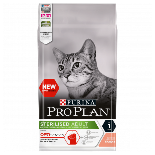 Сухой корм для кошек Pro Plan Sterilised для стерилизованных кошек с лососем 1.5 кг