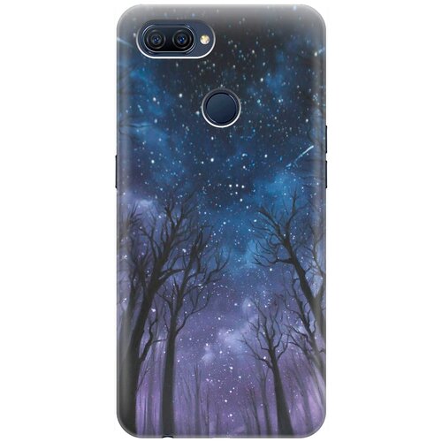 фото Ультратонкий силиконовый чехол-накладка для oppo a12 / a7 / a5s с принтом "ночной лес" gosso