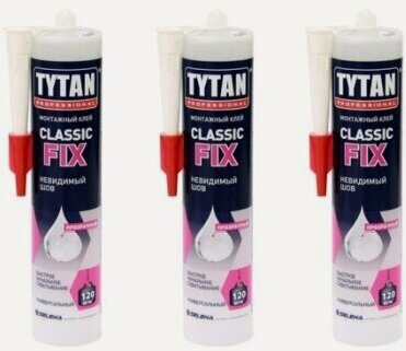 Изображение товара Монтажный клей Tytan Professional CLASSIC FIX, 310 мл, 3 шт
