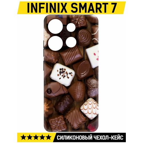 Чехол-накладка Krutoff Soft Case Конфеты для INFINIX Smart 7 черный чехол накладка krutoff soft case чужой космос для infinix smart 7 черный