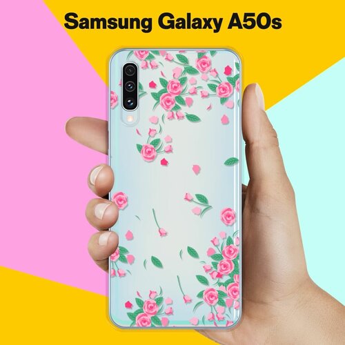 Силиконовый чехол Розочки на Samsung Galaxy A50s силиконовый чехол ананас на samsung galaxy a50s