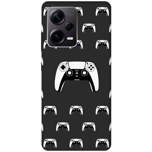 Матовый чехол Controller Pattern для Xiaomi Redmi Note 12 Pro / Note 12 Pro+ / Note 12 Explorer Edition с 3D эффектом черный матовый чехол rain для xiaomi redmi note 12 pro note 12 pro note 12 explorer edition с 3d эффектом мятный