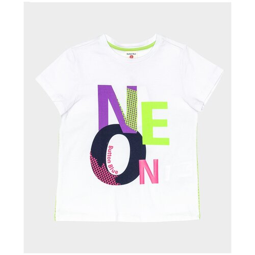 фото Футболка button blue, размер 116, белый