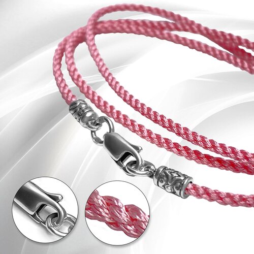 Шнур VitaCredo, серебро, 925 проба, чернение, длина 40 см, средний вес 2 г, , розовый