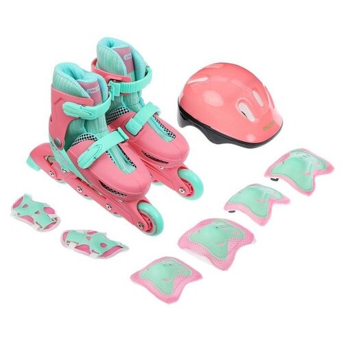 фото Набор ролики раздвижные+защита, размер 34-37, колеса pvc 64 мм, пластиковая рама 4605234 onlitop