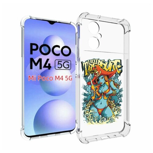 Чехол MyPads нарисованная синяя девушка комикс для Xiaomi Poco M4 5G задняя-панель-накладка-бампер