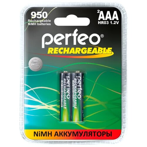 фото Аккумулятор aaa - perfeo 950mah (2 штуки) pf aaa950/2bl pl