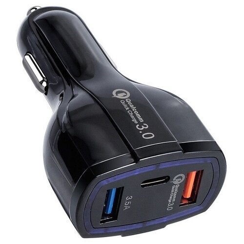 Orient (car Qc-12v3b) Автомобильное зарядное уст-во USB (Вх. Dc12-24v, Вых. Dc5v/9v/12v, 2xUSB+USB-