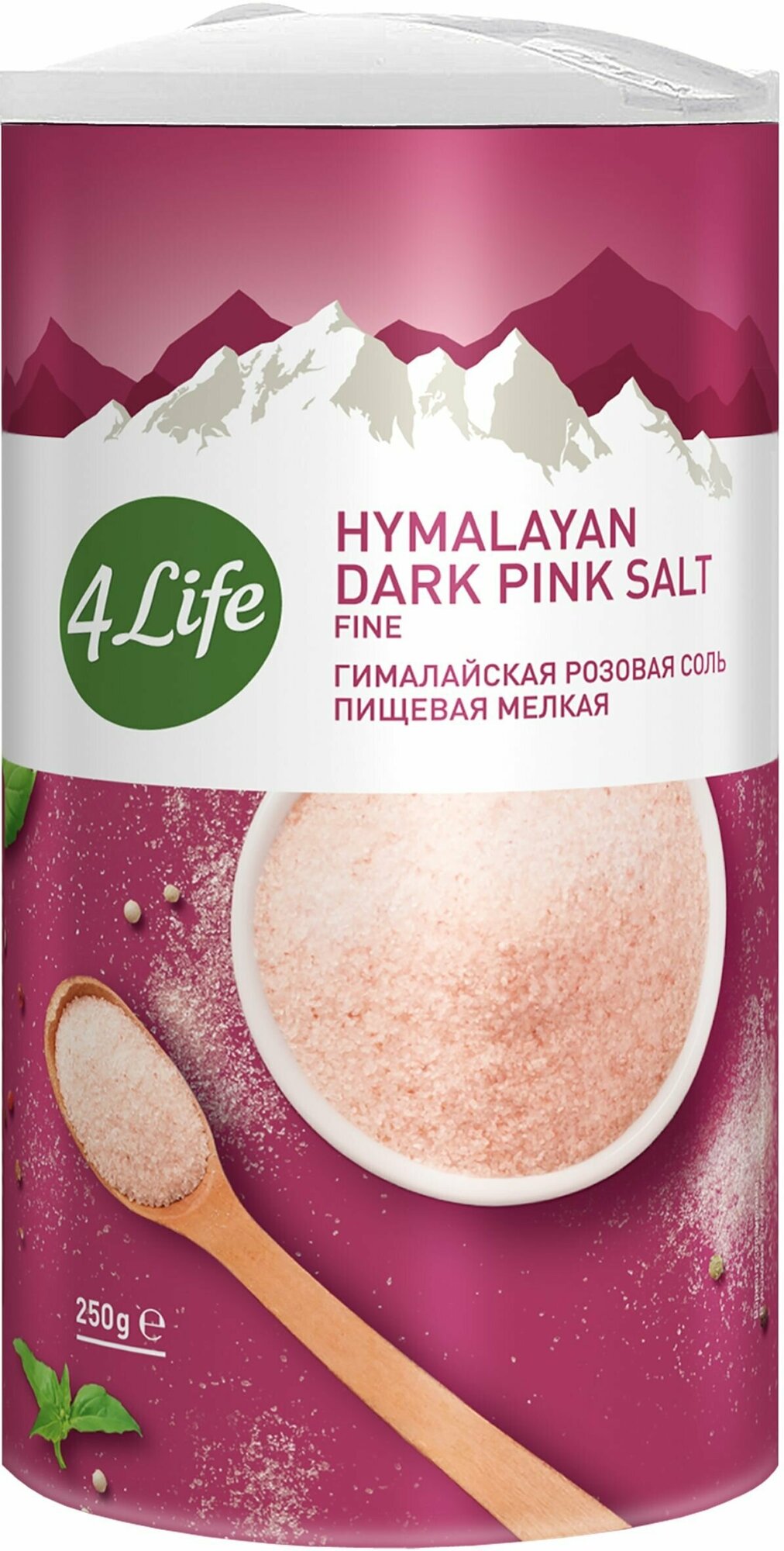 Соль гималайская розовая 4LIFE мелкая в тубе 250г