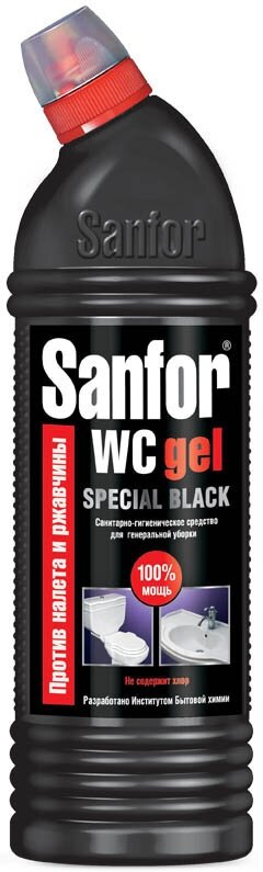 Средство для туалета SANFOR WC гель Special Black, 750мл