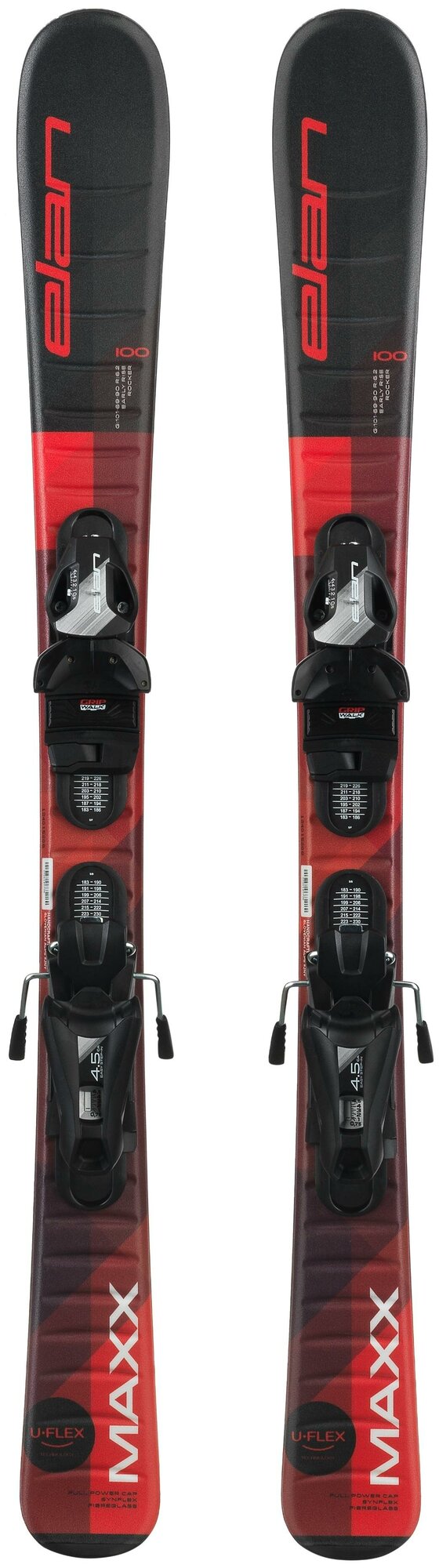 Горные лыжи с креплениями ELAN 2022-23 Maxx Red Jrs 100-120 + El 4.5 Shift (см:110)
