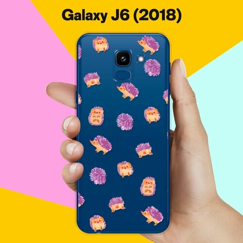 Силиконовый чехол Узор из ёжиков на Samsung Galaxy J6 (2018) силиконовый чехол узор из котов на samsung galaxy j6 2018