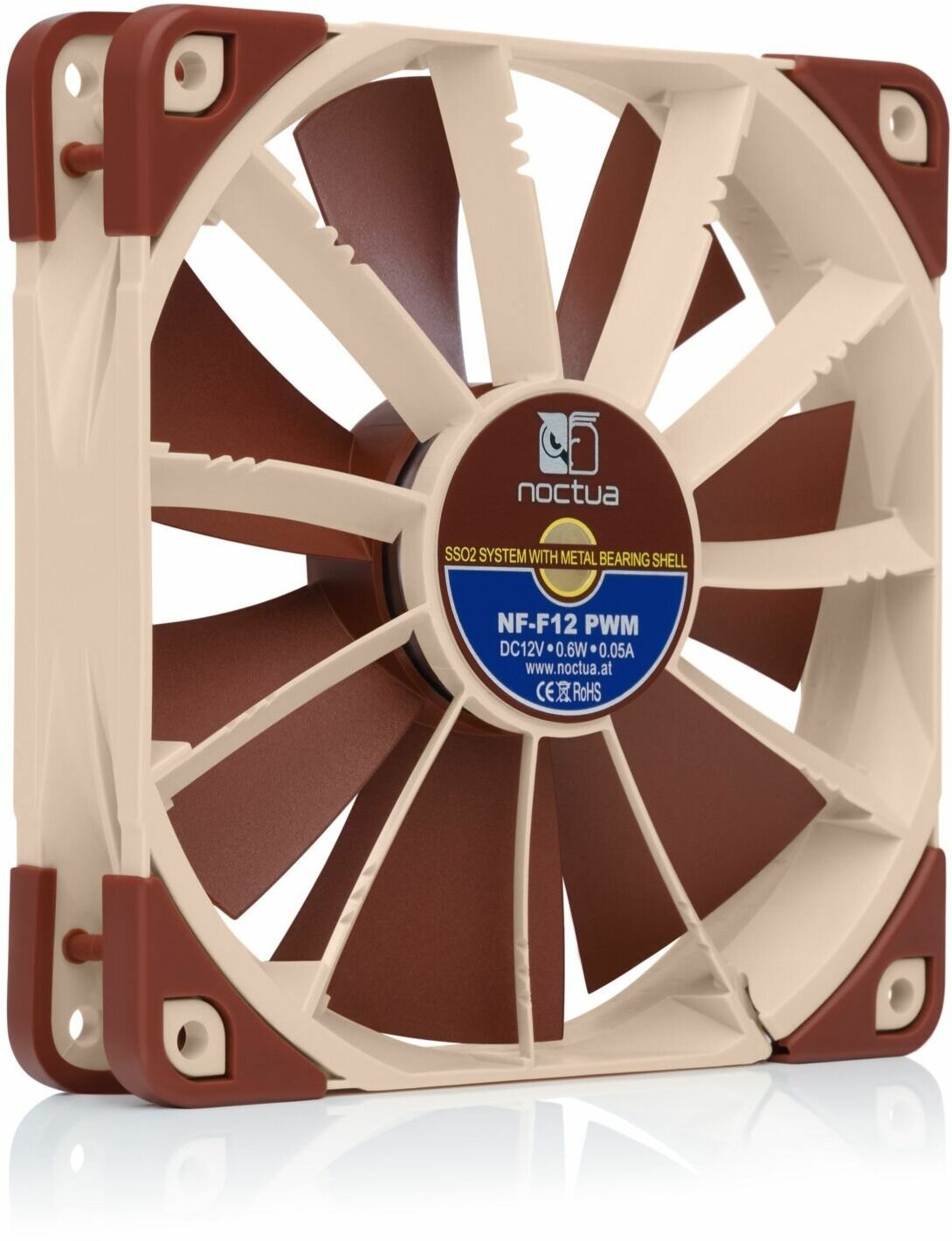 Noctua NF-F12 PWM (NF-F12 PWM) - 120mm 1 вeнтилятор для корпуса, 1500 об/мин, 22.4 дБ, 4-pin PWM